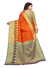 Generic Women's Kanjivaram Silk Saree with Blouse