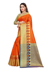 Generic Women's Kanjivaram Silk Saree with Blouse