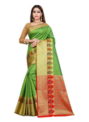 Generic Women's Kanjivaram Silk Saree with Blouse