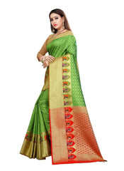 Generic Women's Kanjivaram Silk Saree with Blouse