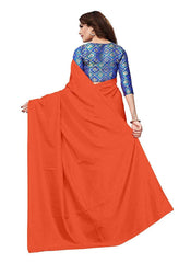 Generic Women's Zoya Silk Saree (Orange, 5-6 Mtrs)