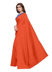 Generic Women's Zoya Silk Saree (Orange, 5-6 Mtrs)