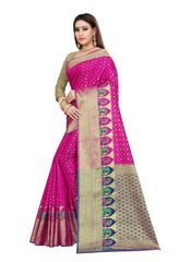 Generic Women's Kanjivaram Silk Saree with Blouse