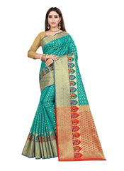 Generic Women's Kanjivaram Silk Saree with Blouse