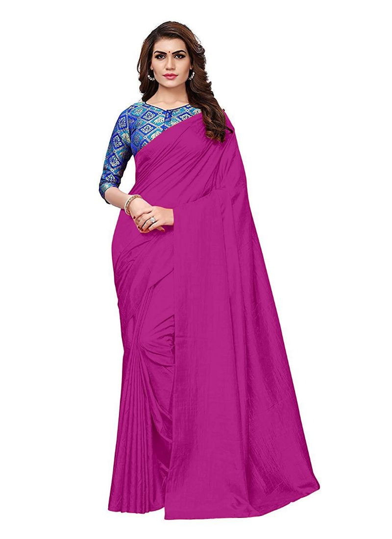 Generic Women's Zoya Silk Saree (Pink, 5-6 Mtrs)