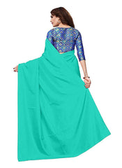 Generic Women's Zoya Silk Saree (Sea Green, 5-6