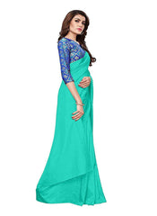 Generic Women's Zoya Silk Saree (Sea Green, 5-6