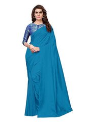 Generic Women's Zoya Silk Saree (Sky, 5-6 Mtrs)