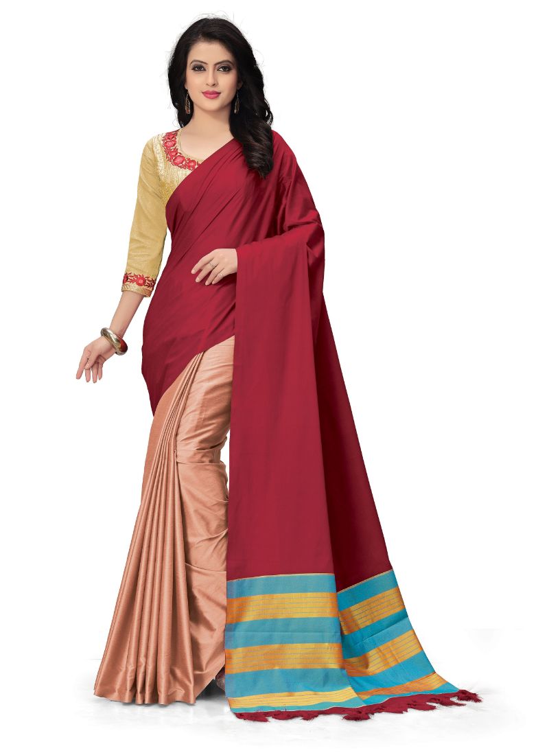 Generic Women's Handloom Cotton Soft Silk Saree