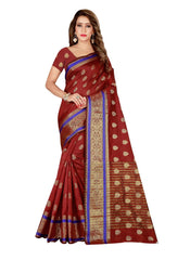 Generic Women's Poly Silk Saree with Blouse