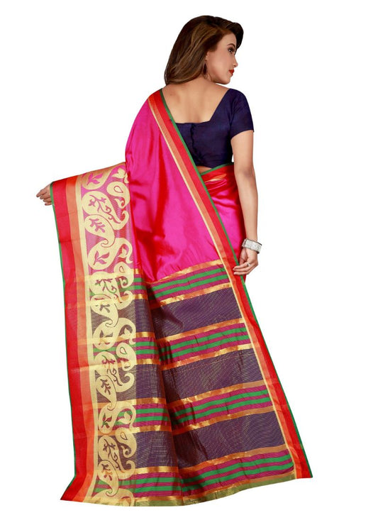 Generic Women's Poly Silk Saree with Blouse