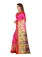 Generic Women's Poly Silk Saree with Blouse