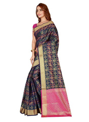 Generic Women's Kanjivaram Silk Saree with Blouse