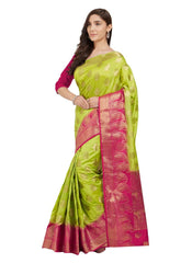 Generic Women's Nylon Silk Saree with Blouse