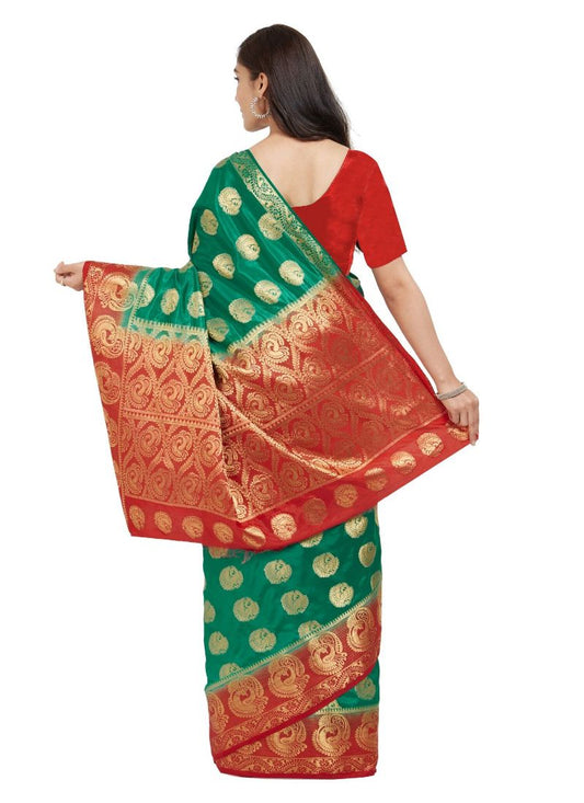 Generic Women's Nylon Silk Saree with Blouse