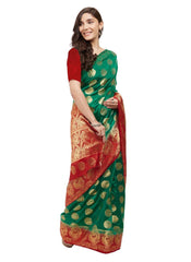 Generic Women's Nylon Silk Saree with Blouse