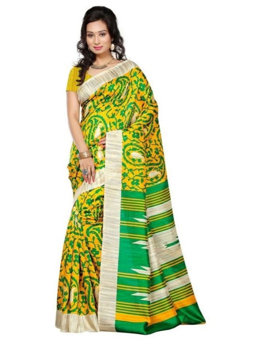 Multicolored Printed Bhagalpuri Art Silk Saree