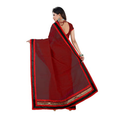 Generic Women's Chiffon Saree (Maroon, 5-6 Mtrs)