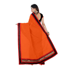 Generic Women's Chiffon Saree (Orange, 5-6 Mtrs)