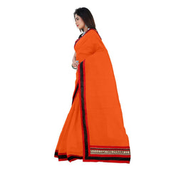 Generic Women's Chiffon Saree (Orange, 5-6 Mtrs)