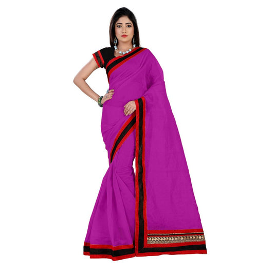 Generic Women's Chiffon Saree (Pink, 5-6 Mtrs)