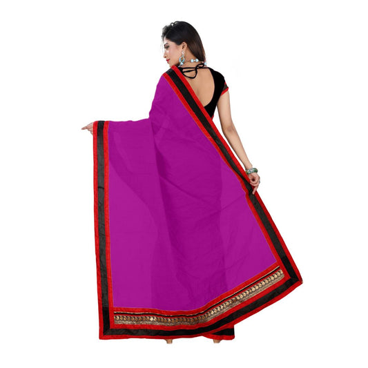 Generic Women's Chiffon Saree (Pink, 5-6 Mtrs)