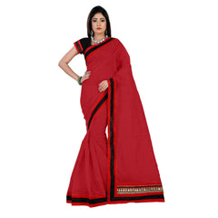 Generic Women's Chiffon Saree (Red, 5-6 Mtrs)