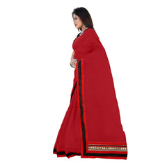 Generic Women's Chiffon Saree (Red, 5-6 Mtrs)