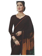 Georgette Digital Printed Saree With Blouse-Dark