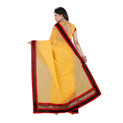 Generic Women's Chiffon Saree (Yellow, 5-6 Mtrs)