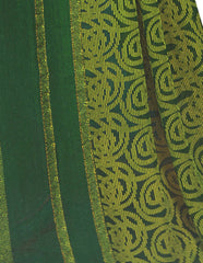 Georgette Digital Printed Saree With Blouse Green