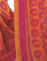 Georgette Digital Printed Saree With Blouse Dark