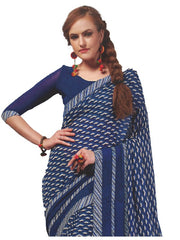 Georgette Digital Printed Saree With Blouse Dark