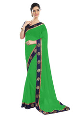 Generic Women's Chiffon Saree (Green, 5-6 Mtrs)