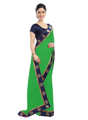 Generic Women's Chiffon Saree (Green, 5-6 Mtrs)