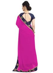 Generic Women's Chiffon Saree (Pink, 5-6 Mtrs)