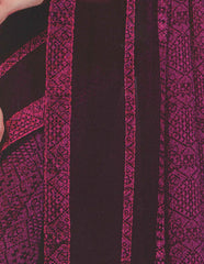 Georgette Digital Printed Saree With Blouse Purple