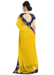 Generic Women's Chiffon Saree (Yellow, 5-6 Mtrs)