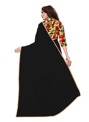 Generic Women's Chiffon Saree (Black, 5-6 Mtrs)