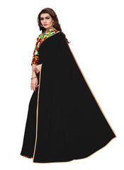 Generic Women's Chiffon Saree (Black, 5-6 Mtrs)