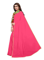 Generic Women's Chiffon Saree (Peach, 5-6 Mtrs)