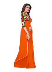 Generic Women's Chiffon Saree (Orange, 5-6 Mtrs)