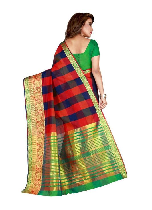 Generic Women's Cotton Saree with Blouse (Multi,