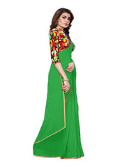 Generic Women's Chiffon Saree (Green, 5-6 Mtrs)