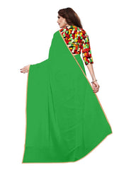 Generic Women's Chiffon Saree (Green, 5-6 Mtrs)