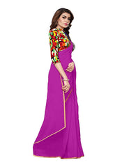 Generic Women's Chiffon Saree (Pink, 5-6 Mtrs)