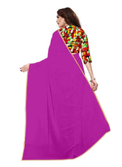 Generic Women's Chiffon Saree (Pink, 5-6 Mtrs)