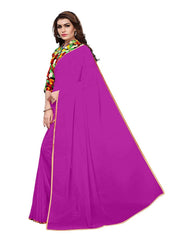 Generic Women's Chiffon Saree (Pink, 5-6 Mtrs)