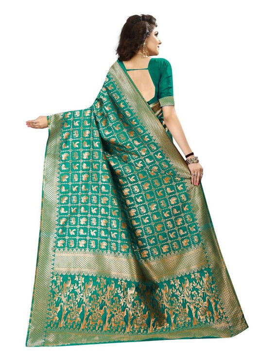 Generic Women's Jacquard Art silk Saree with