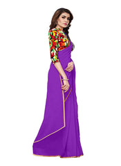 Generic Women's Chiffon Saree (Purple, 5-6 Mtrs)